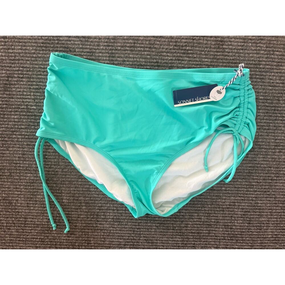 Sonnet Shores Plus Size 16W Adriatic Aqua Adjustable Full Coverage Swim Bottom